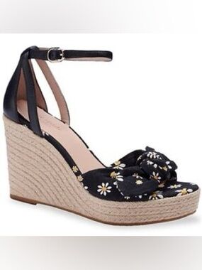 Kate Spade Tianna Daisy Print Bow Espadrille Sandals